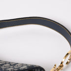 Dior Saddle Bag Trotter Navy All Over Print Cotton Canvas — view 7