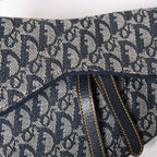 Dior Saddle Bag Trotter Navy All Over Print Cotton Canvas — view 4