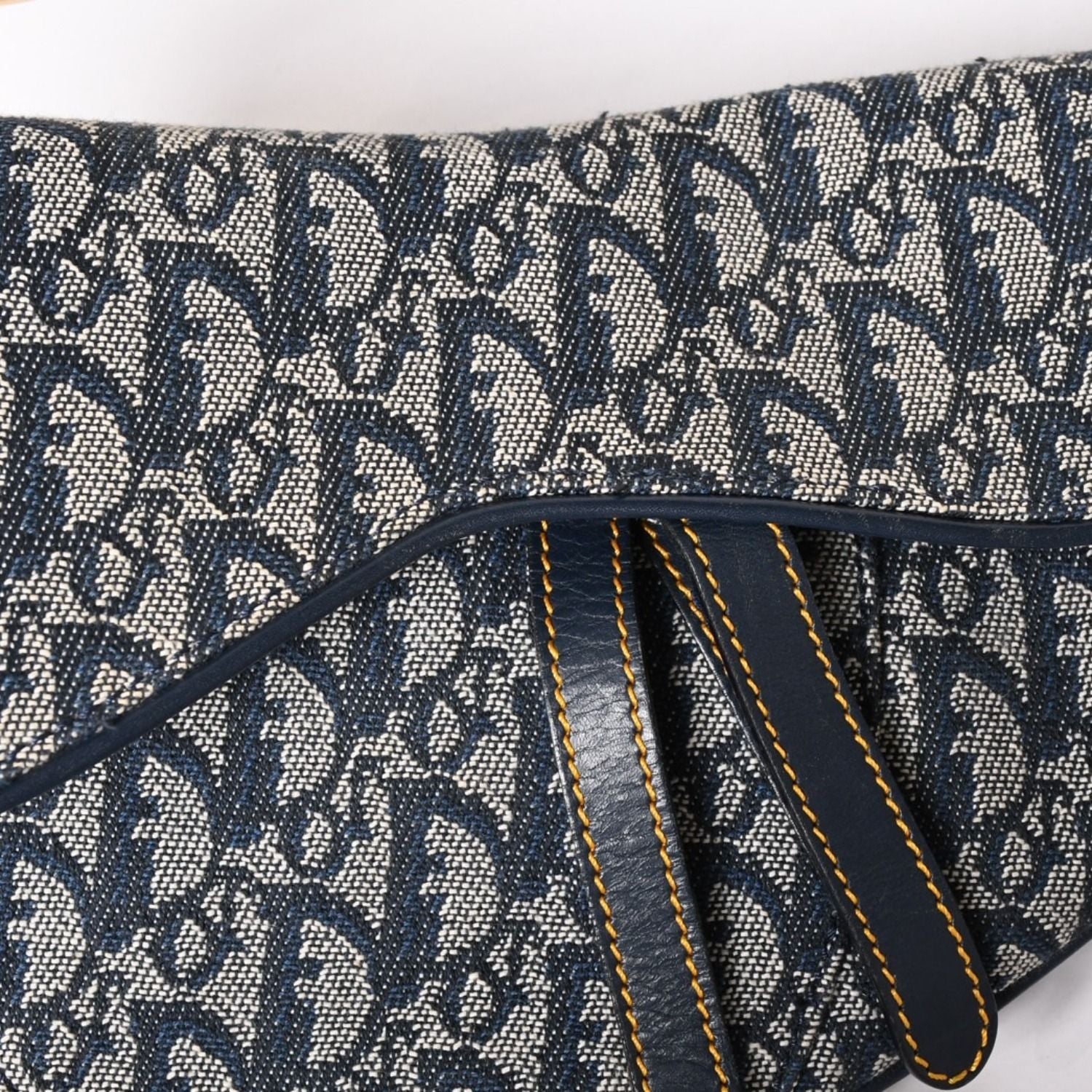Dior Saddle Bag Trotter Navy All Over Print Cotton Canvas — view 4