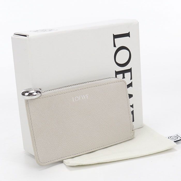 Loewe Pebble Coin Card Holder Fragment Case Purse Leather