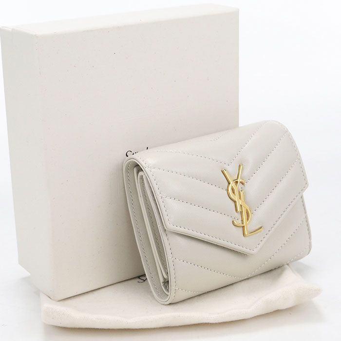 Saint Laurent Multi Fold Wallet Cassandra Trifold Leather