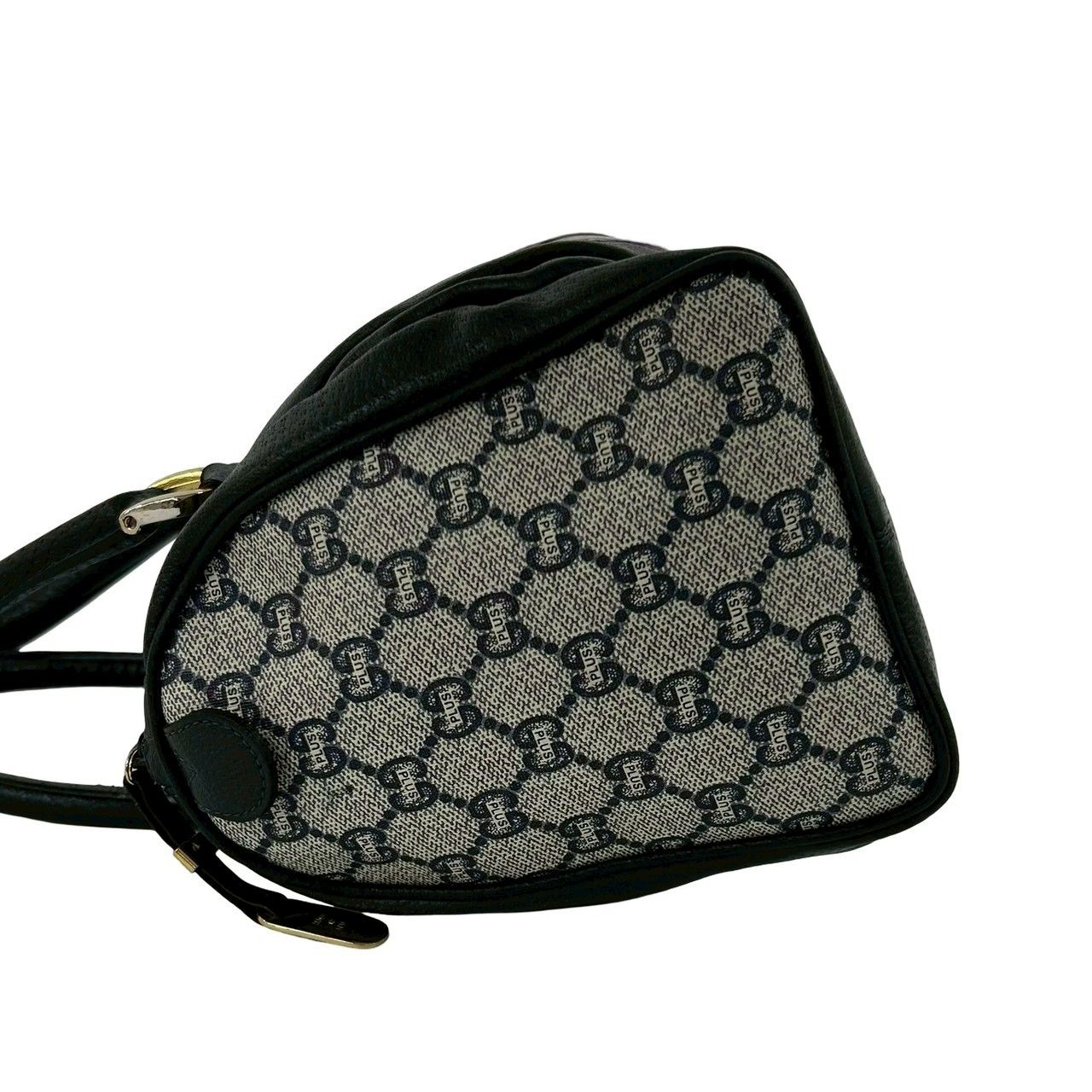 Gucci Vintage Sherry Line Plus Logo Leather Handbag Navy — view 5