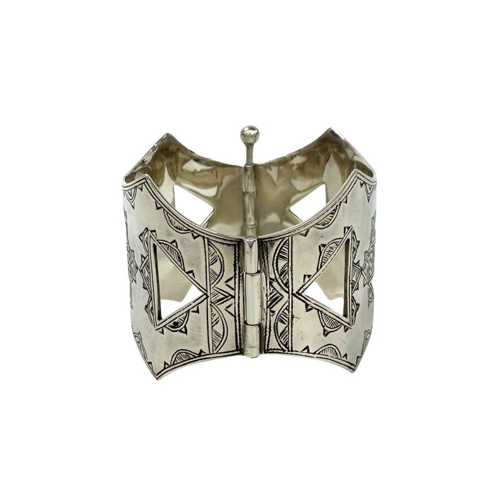 Hermes Touareg Bracelet 925 Sterling Silver Bangle — view 4