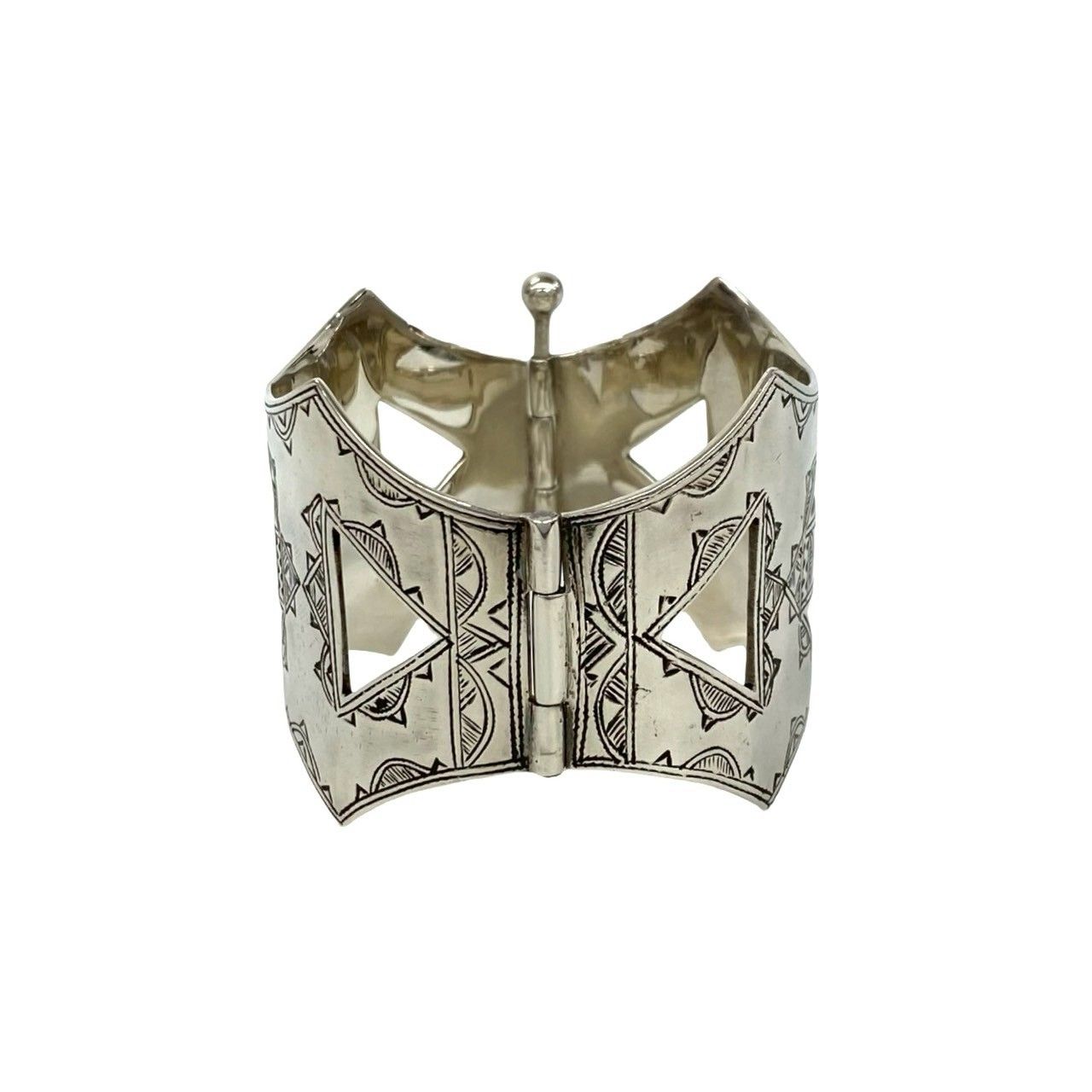 Hermes Touareg Bracelet 925 Sterling Silver Bangle — view 4