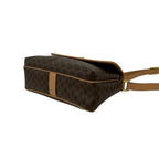 Celine Vintage Macadam Pattern Logo Ring Leather Shoulder Bag Pochette Brown — view 8