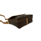 Celine Vintage Macadam Pattern Logo Ring Leather Shoulder Bag Pochette Brown — view 7