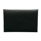 Hermes Card Case Calvi Black Silver