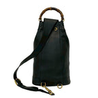 Gucci Vintage Bamb Leather Drawstring Belt Bag Black — view 3