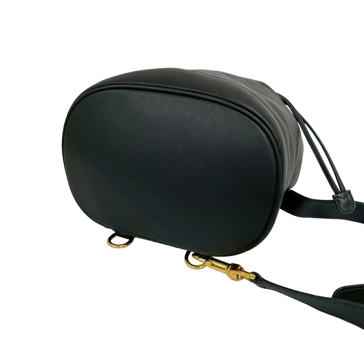 Gucci Vintage Bamb Leather Drawstring Belt Bag Black — view 8