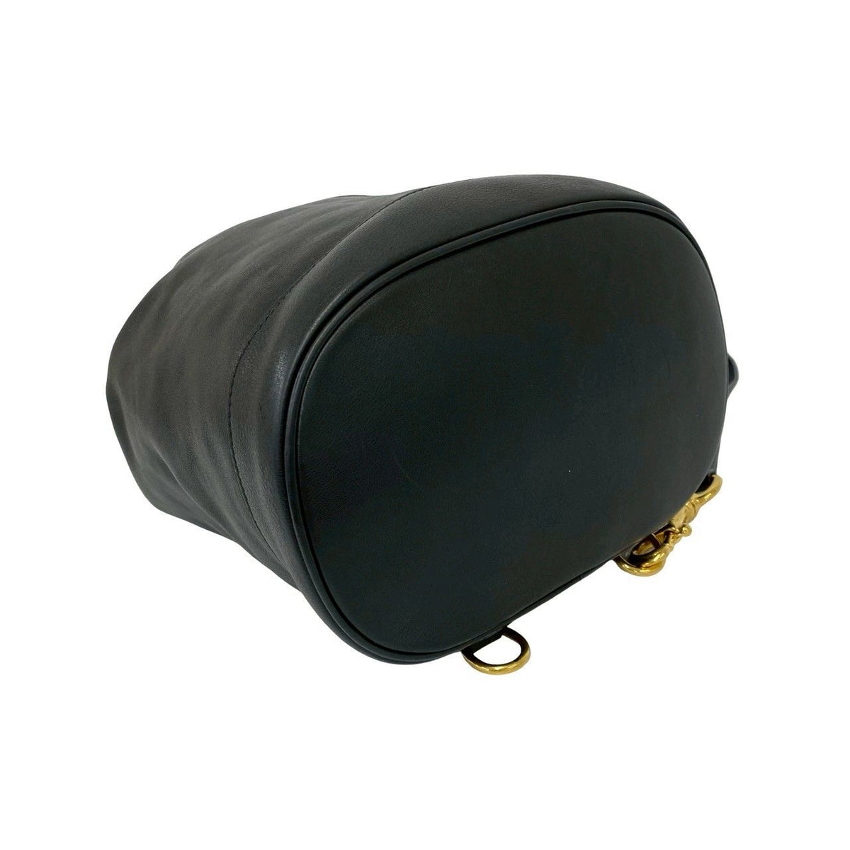 Gucci Vintage Bamb Leather Drawstring Belt Bag Black — view 7