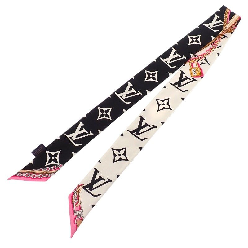 Louis Vuitton Bandeau BB Ultimate Scarf Silk Black White Brown Monogram — view 3