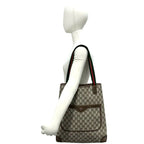 Gucci Vintage Sherry Line GG Logo Leather Tote Brown — view 2