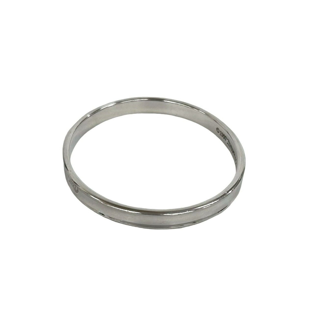 Tiffany & Co Log Narrow Bangle 925 Sterling Silver Bracelet — view 4