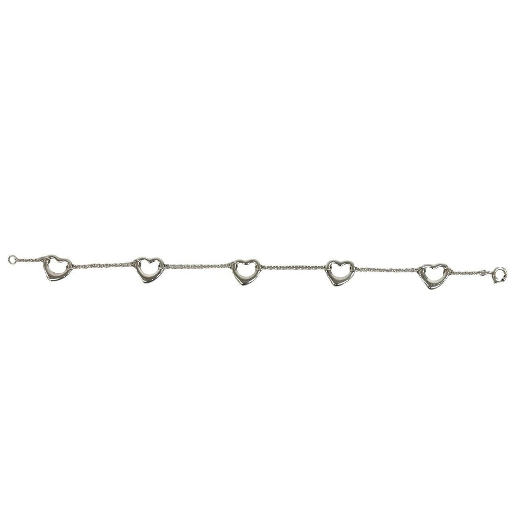 Tiffany & Co Open Heart Bracelet 925 Sterling Silver Chain — view 7