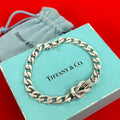 Tiffany & Co Box Knot Chain Bracelet 925 Sterling Silver