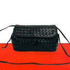 Bottega Veneta Intrecciato Leather Tassel Mini Shoulder Bag Pochette Black