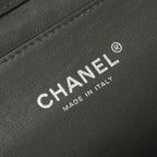 Chanel Quilted Shoulder Bag Lambskin Gray Silver CC Logo Turnlock Double Flap — view 9