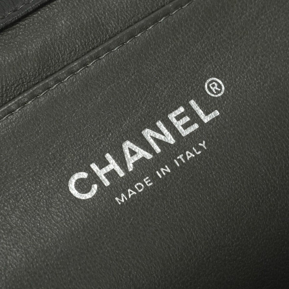 Chanel Quilted Shoulder Bag Lambskin Gray Silver CC Logo Turnlock Double Flap — view 9