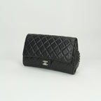 Chanel Quilted Shoulder Bag Lambskin Gray Silver CC Logo Turnlock Double Flap — view 2