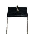 Saint Laurent Paris YSL Logo Leather Chain Mini Shoulder Bag Pochette Black — view 4