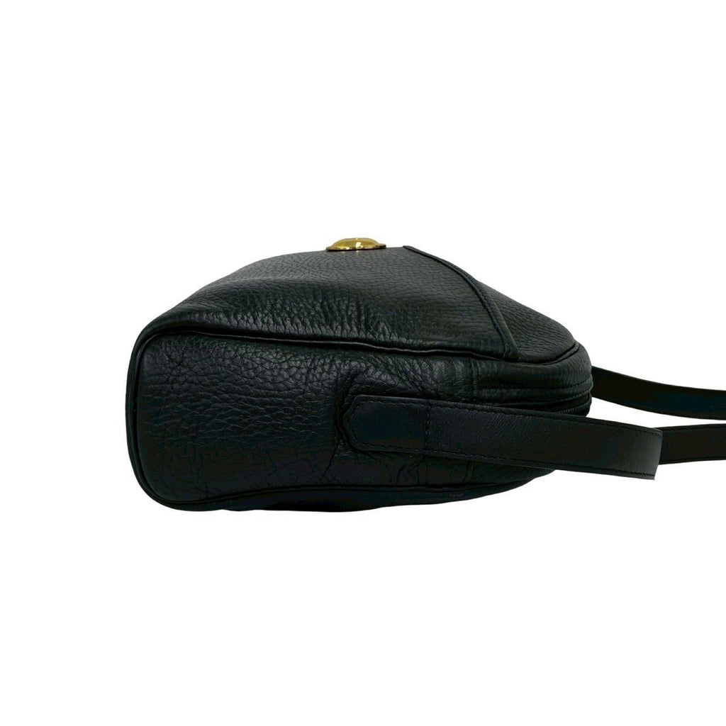 Dior Vintage CD Logo Leather Shoulder Bag Pochette Black — view 6