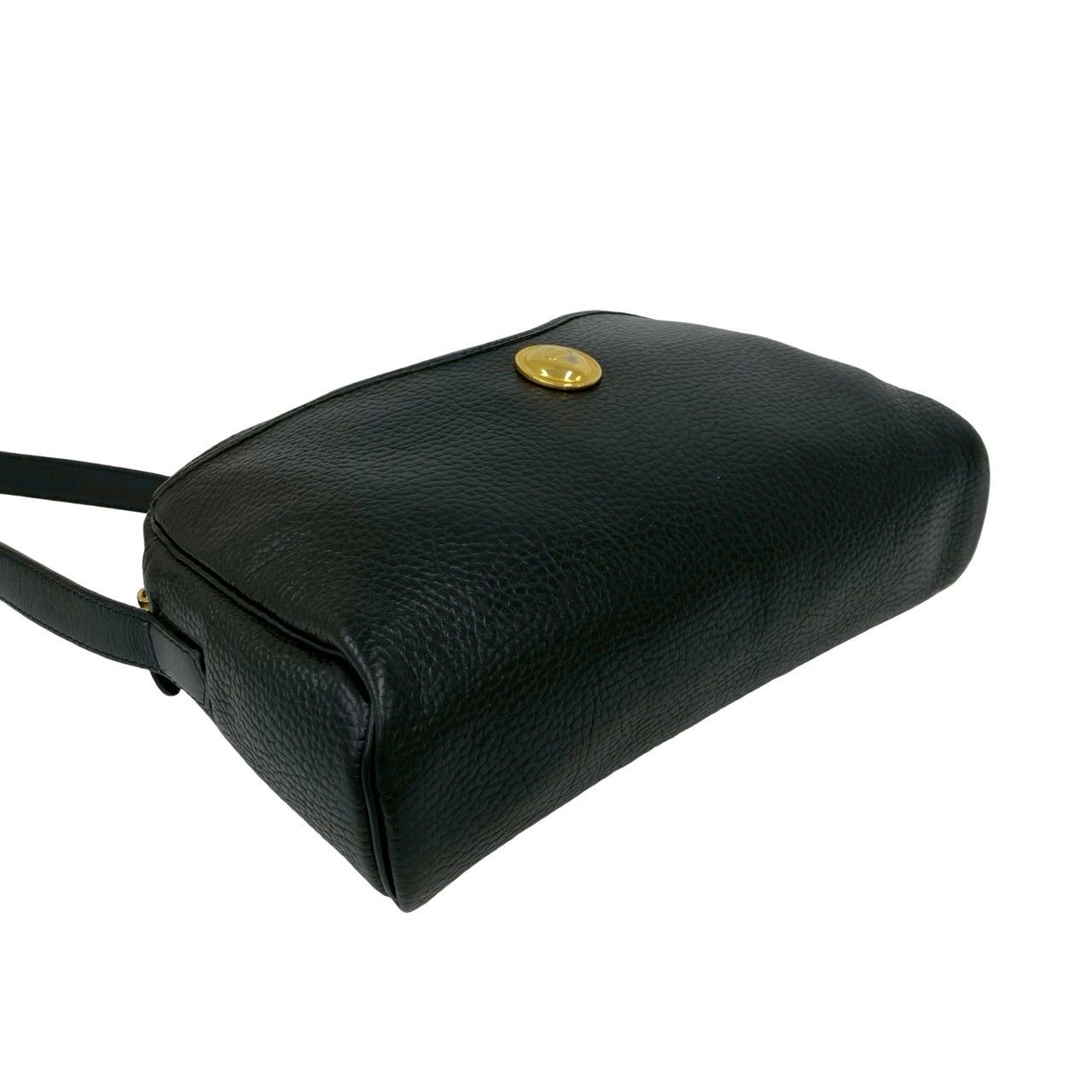 Dior Vintage CD Logo Leather Shoulder Bag Pochette Black — view 7