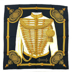 Hermes Carre 90 Scarf Silk Brandebourgs Brandenburg Black Gold — view 2