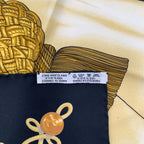 Hermes Carre 90 Scarf Silk Brandebourgs Brandenburg Black Gold — view 8