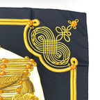 Hermes Carre 90 Scarf Silk Brandebourgs Brandenburg Black Gold — view 4