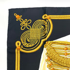Hermes Carre 90 Scarf Silk Brandebourgs Brandenburg Black Gold — view 3