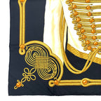 Hermes Carre 90 Scarf Silk Brandebourgs Brandenburg Black Gold — view 6