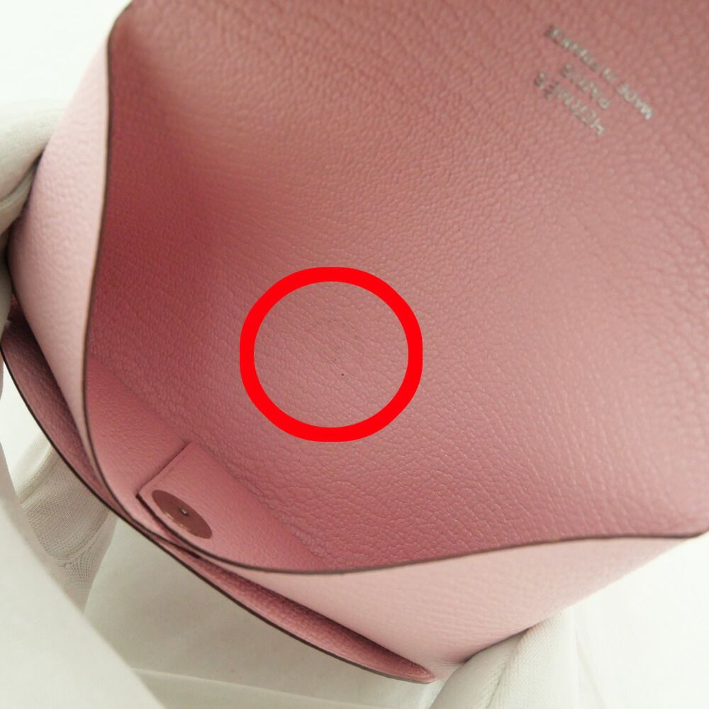Hermes Calvi Rose Sakura Silver Chevre Made Pink Card Holder — view 7