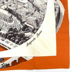 Hermes Carre 90 Regarde Paris View of Scarf Orange — view 5