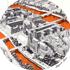 Hermes Carre 90 Regarde Paris View of Scarf Orange — view 7