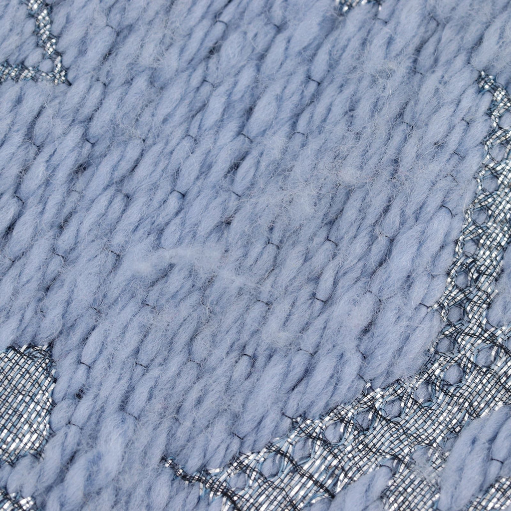 Louis Vuitton Echarpe Logo Mania Shine Wool Light Blue Scarf — view 6