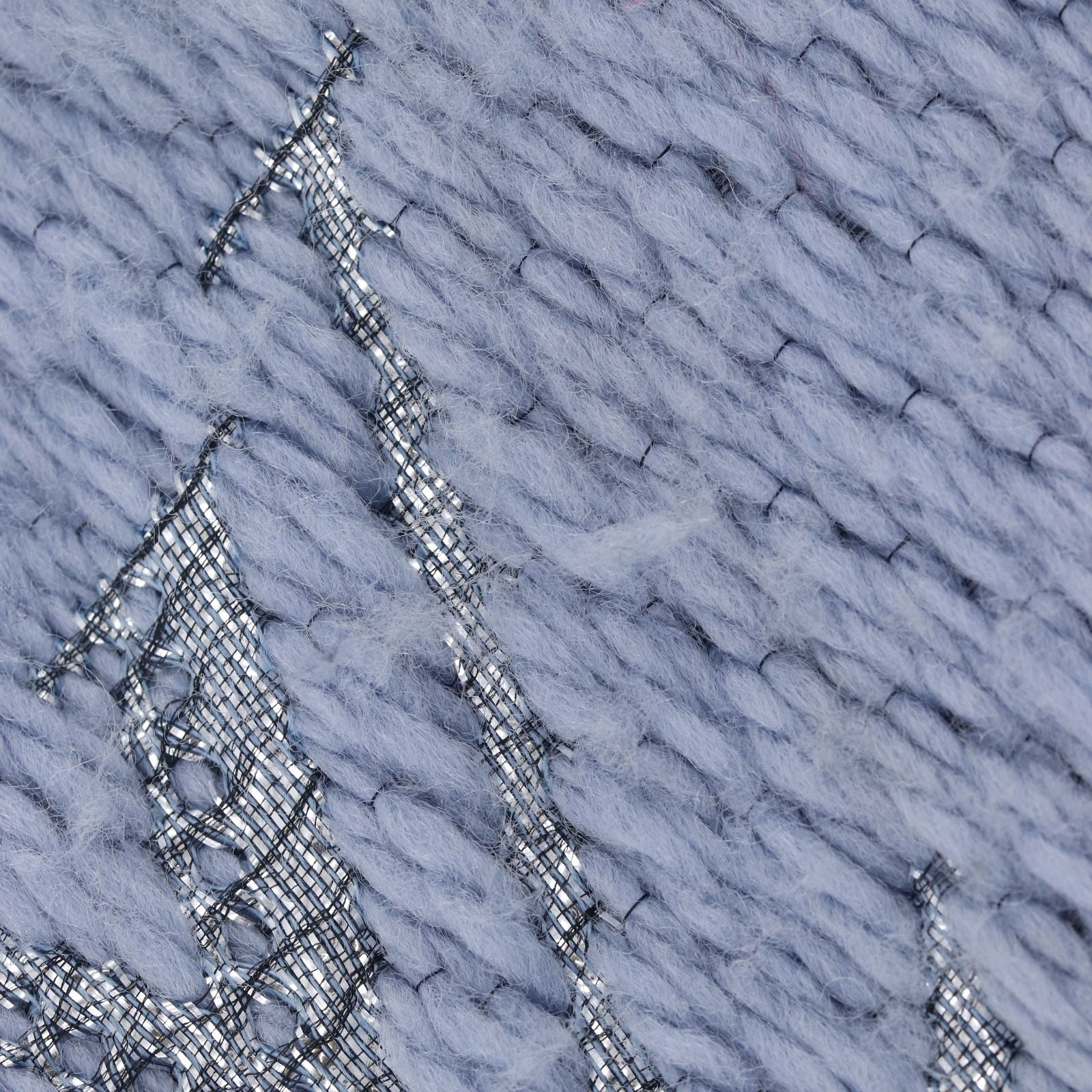 Louis Vuitton Echarpe Logo Mania Shine Wool Light Blue Scarf — view 8