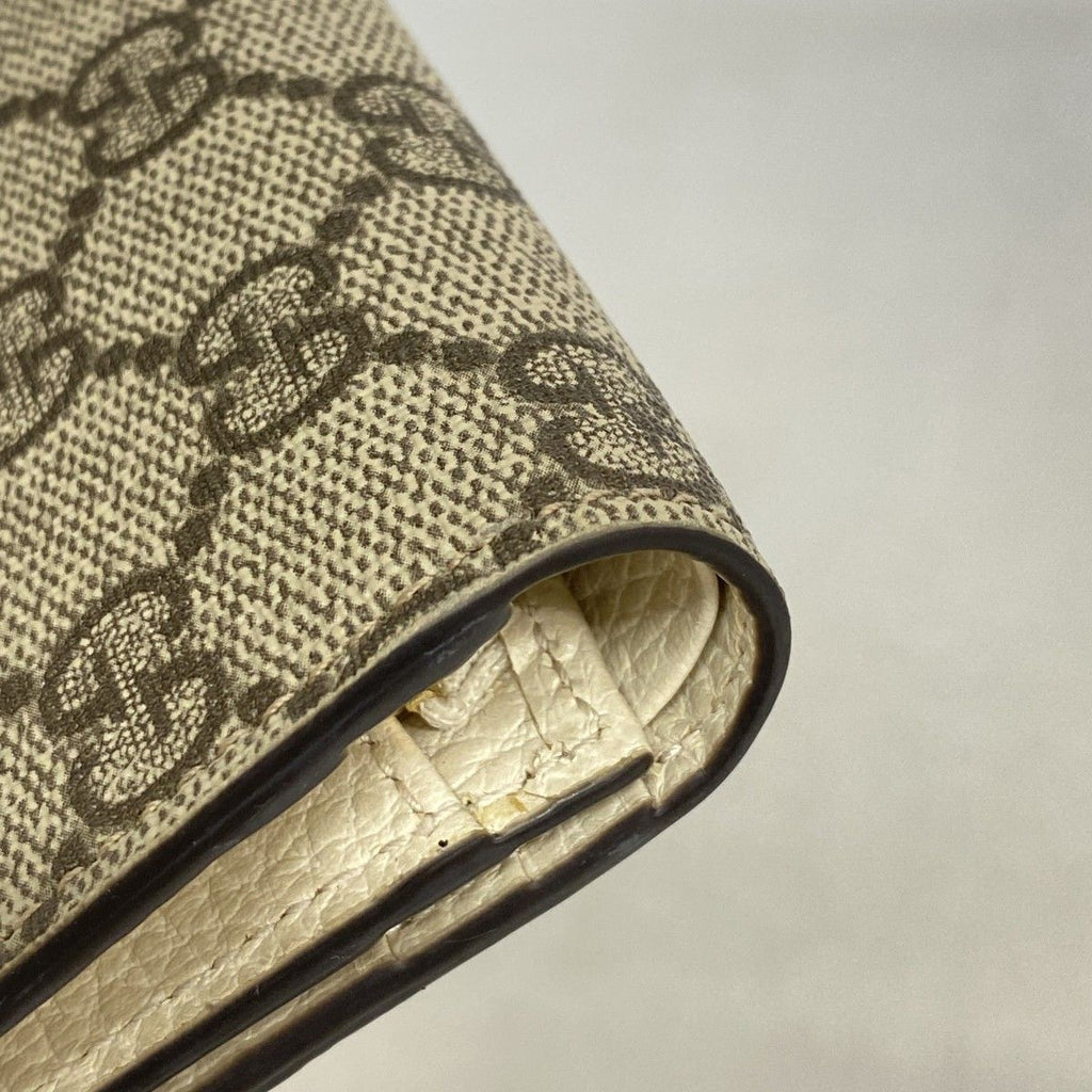 Gucci Wallet GG Marmont Supreme Leather Brown Ivory Gold — view 7