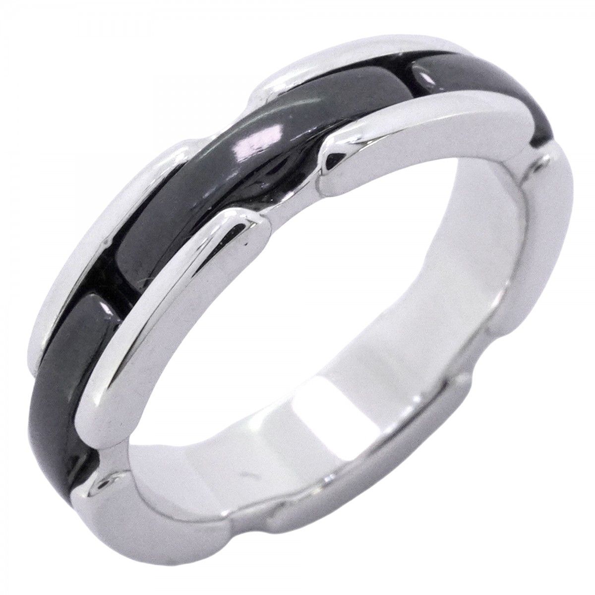 Chanel Ring Ultra Collection 18k White Gold Ceramic Black