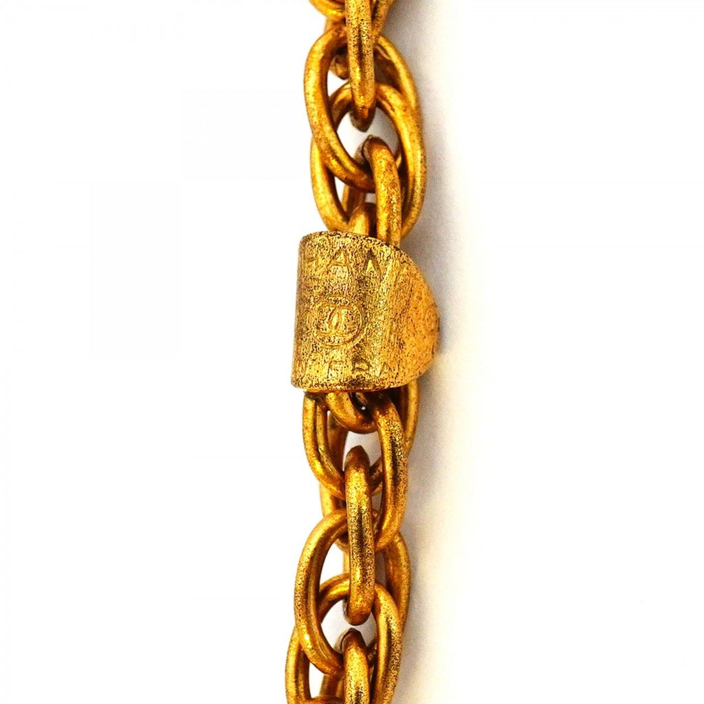 Chanel Necklace Vintage CC Logo Gold Plated — view 7