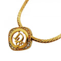 Dior Necklace Logo Gold Plated Rhinestone