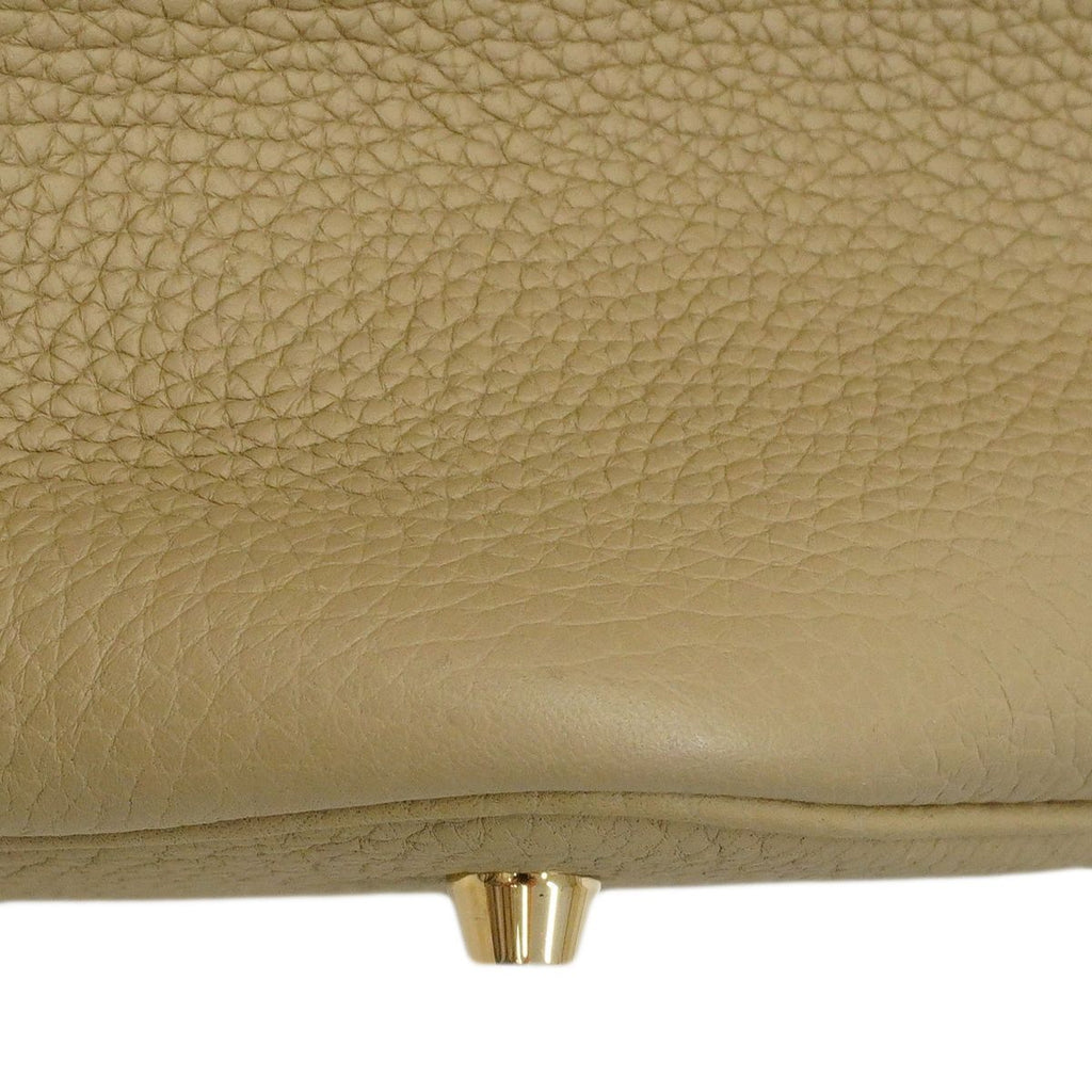 Hermes Handbag Picotin Lock Taurillon Clemence Beige Marfa Gold — view 6