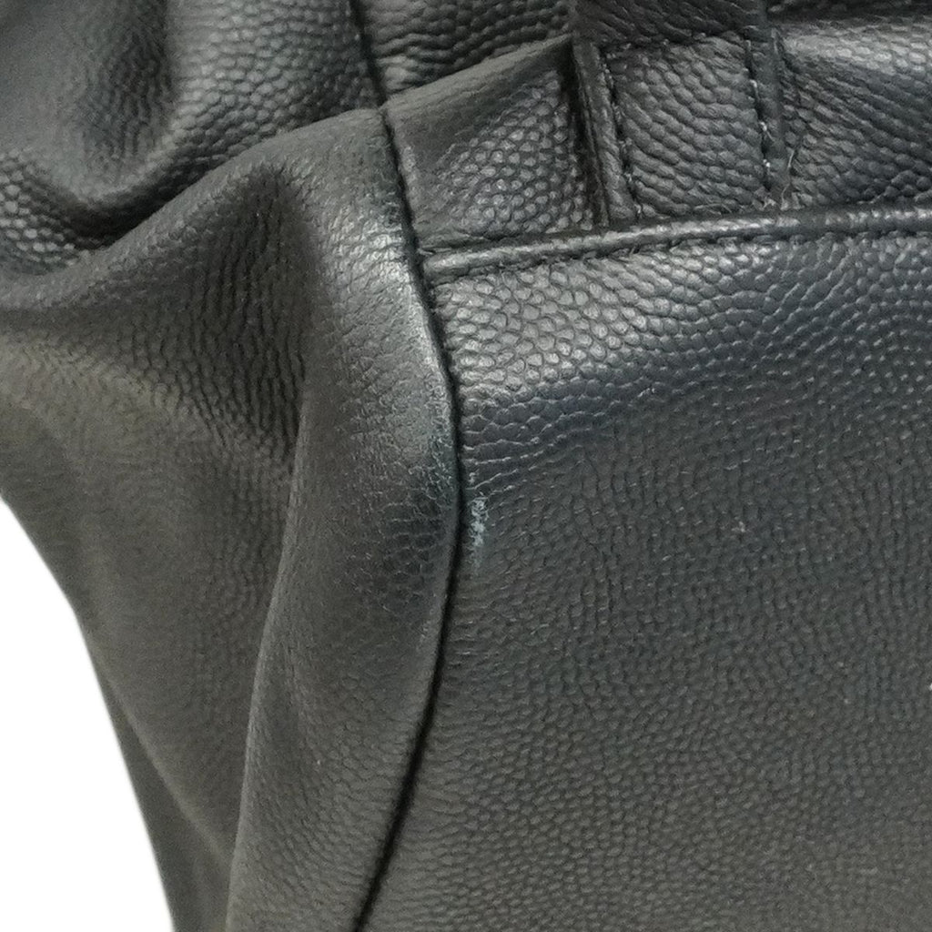 Chanel Backpack Quilted Caviar Leather Black Champagne Gold — view 7