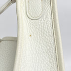 Hermes Shoulder Bag Evelyne Taurillon Clemence White Silver — view 8