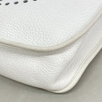 Hermes Shoulder Bag Evelyne Taurillon Clemence White Silver — view 7