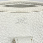 Hermes Shoulder Bag Evelyne Taurillon Clemence White Silver — view 5