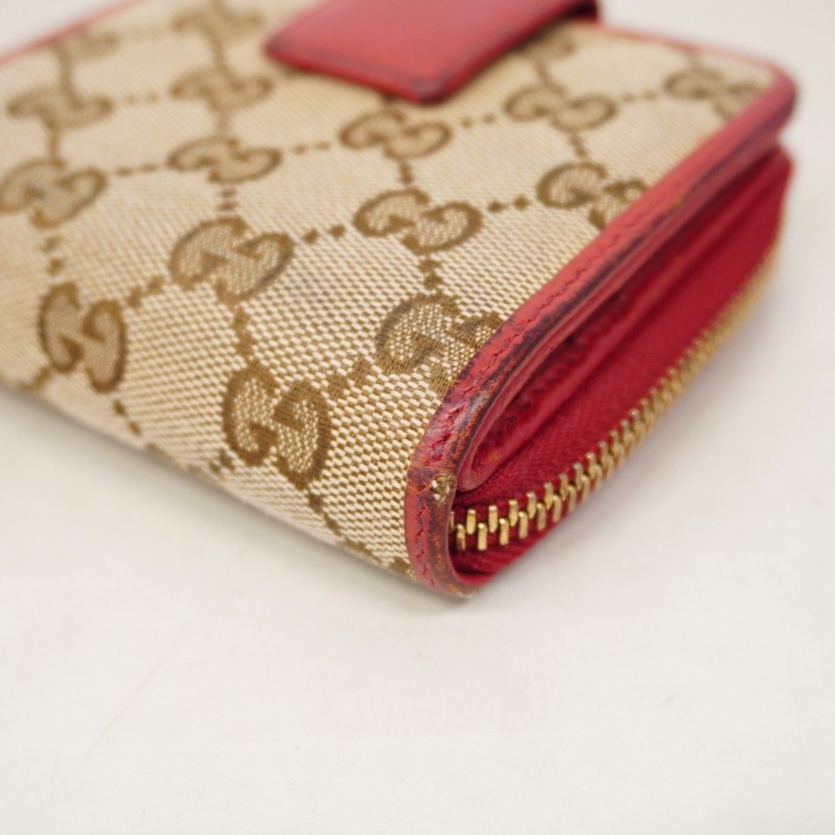 Gucci Wallet GG Canvas Beige Red Gold — view 5