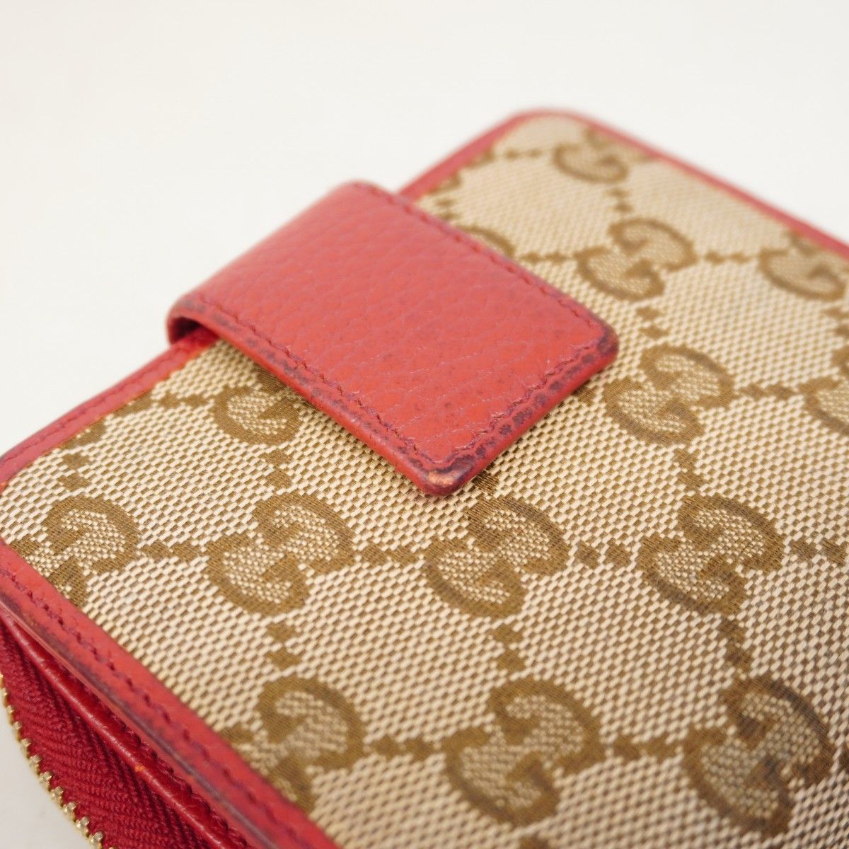 Gucci Wallet GG Canvas Beige Red Gold — view 9