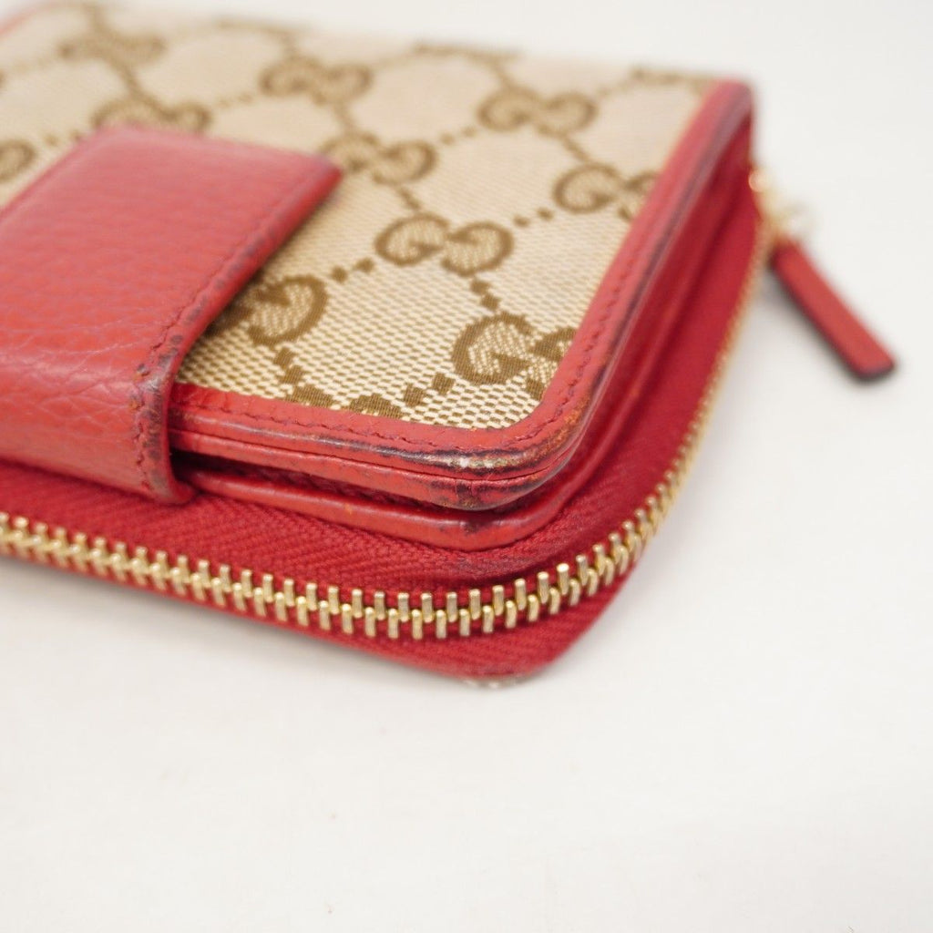 Gucci Wallet GG Canvas Beige Red Gold — view 6