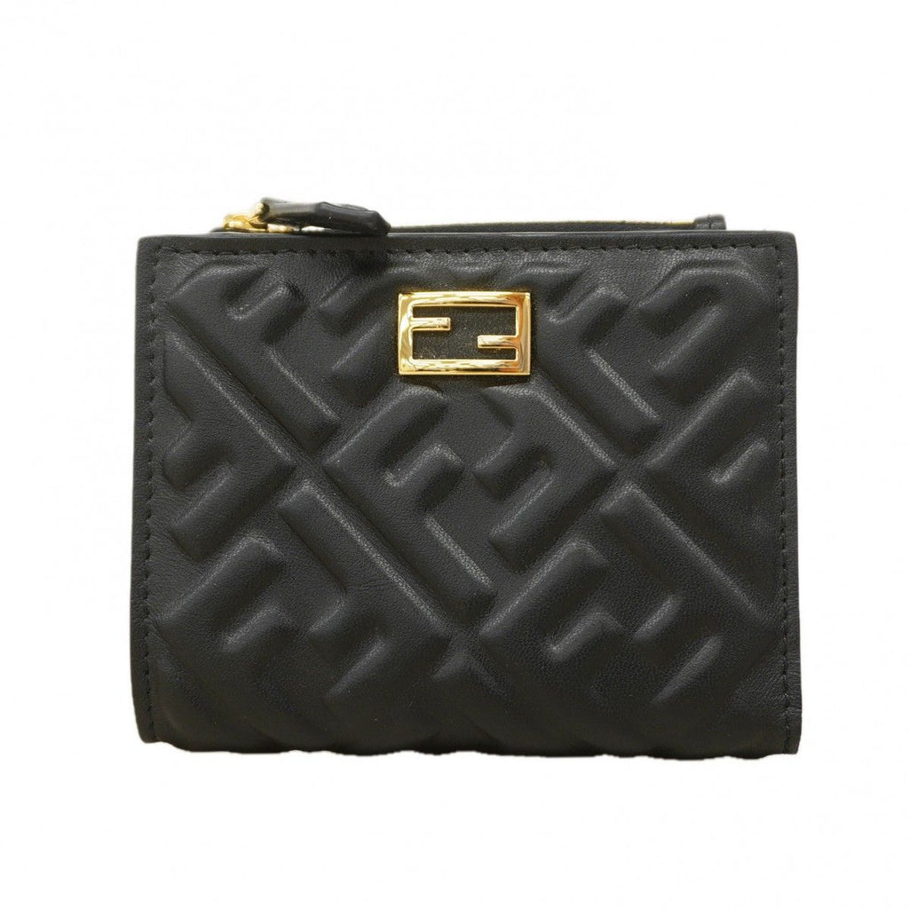 Fendi Wallet Leather Black Gold
