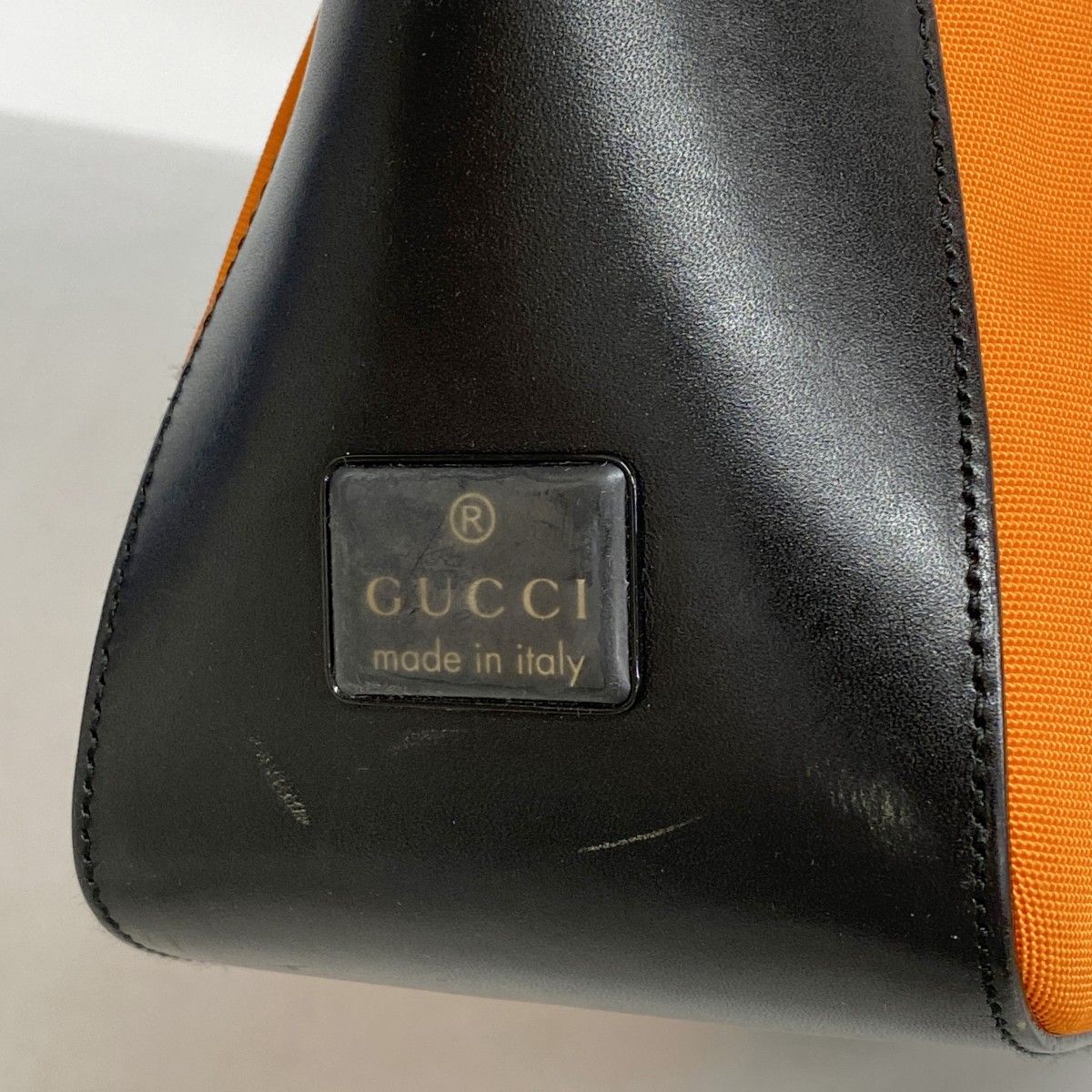 Gucci Shoulder Bag 001 Nylon Orange Black Silver — view 9